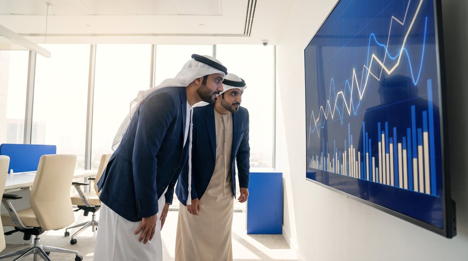 Marketers reviewing a performance dashboard