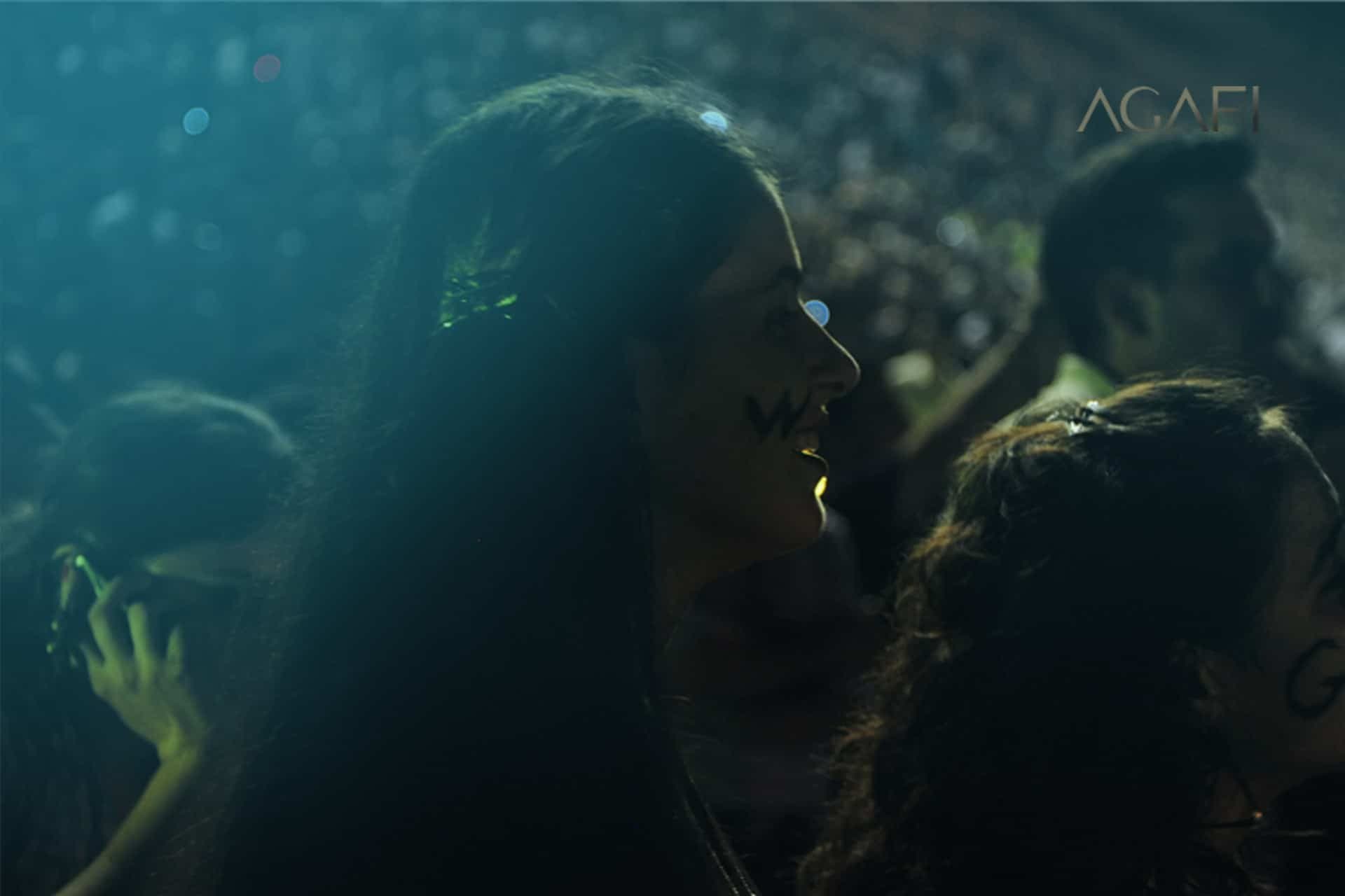 Fans singing along in the crowd