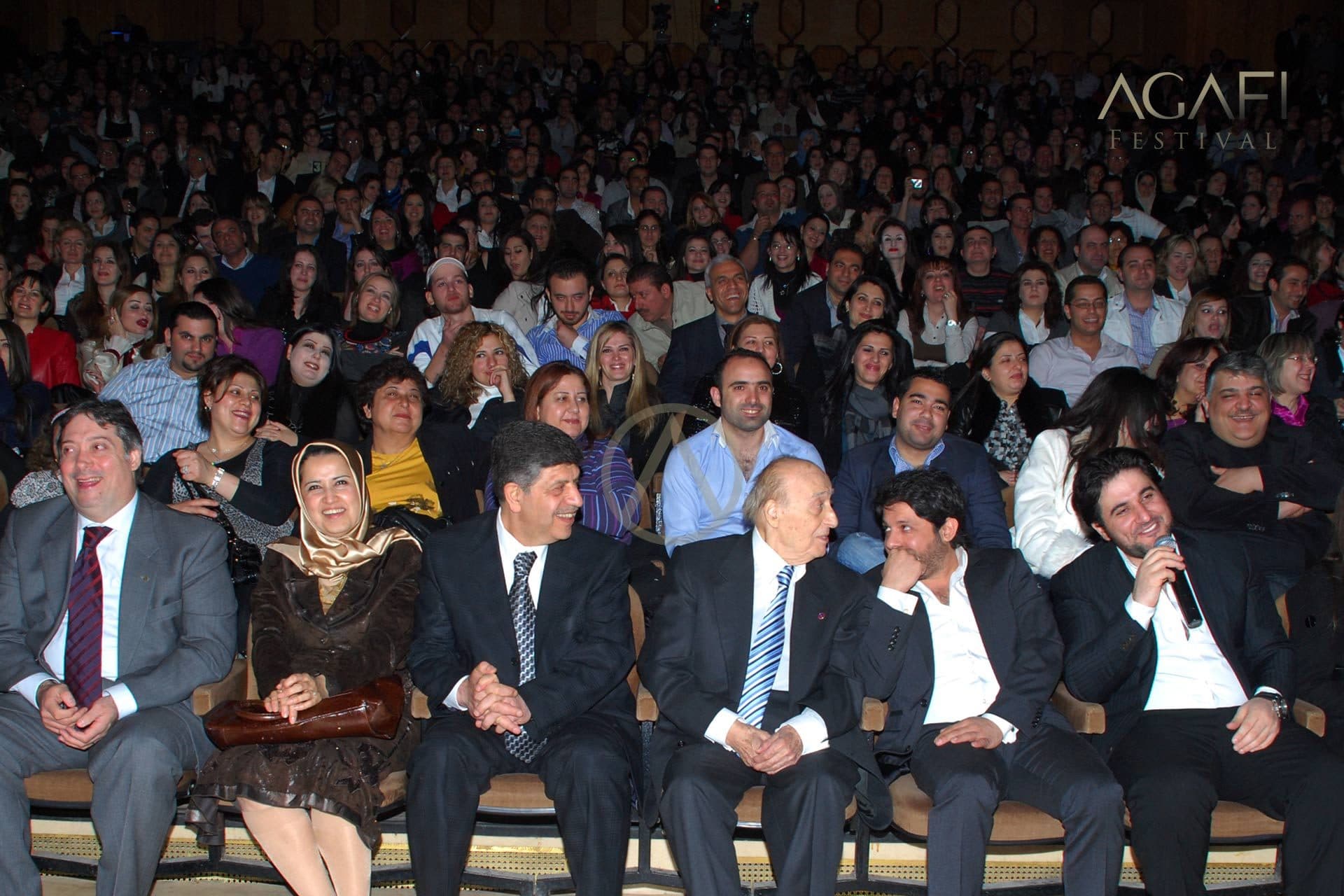 Wadee Al Safi in the front row with the singers